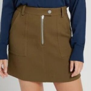 Frank And Oak olive green utility mini skirt Sz S